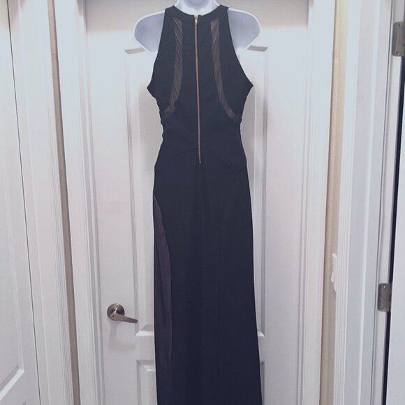 Honey & Rosie Long Maxie Black Sheer Dress-Formal-Size Medium-Black/Nude-Stretch - Picture 11 of 16